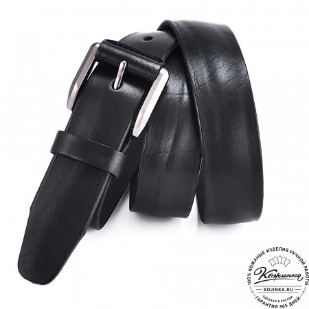 Кожаный мужской ремень "Морган" (чёрный)